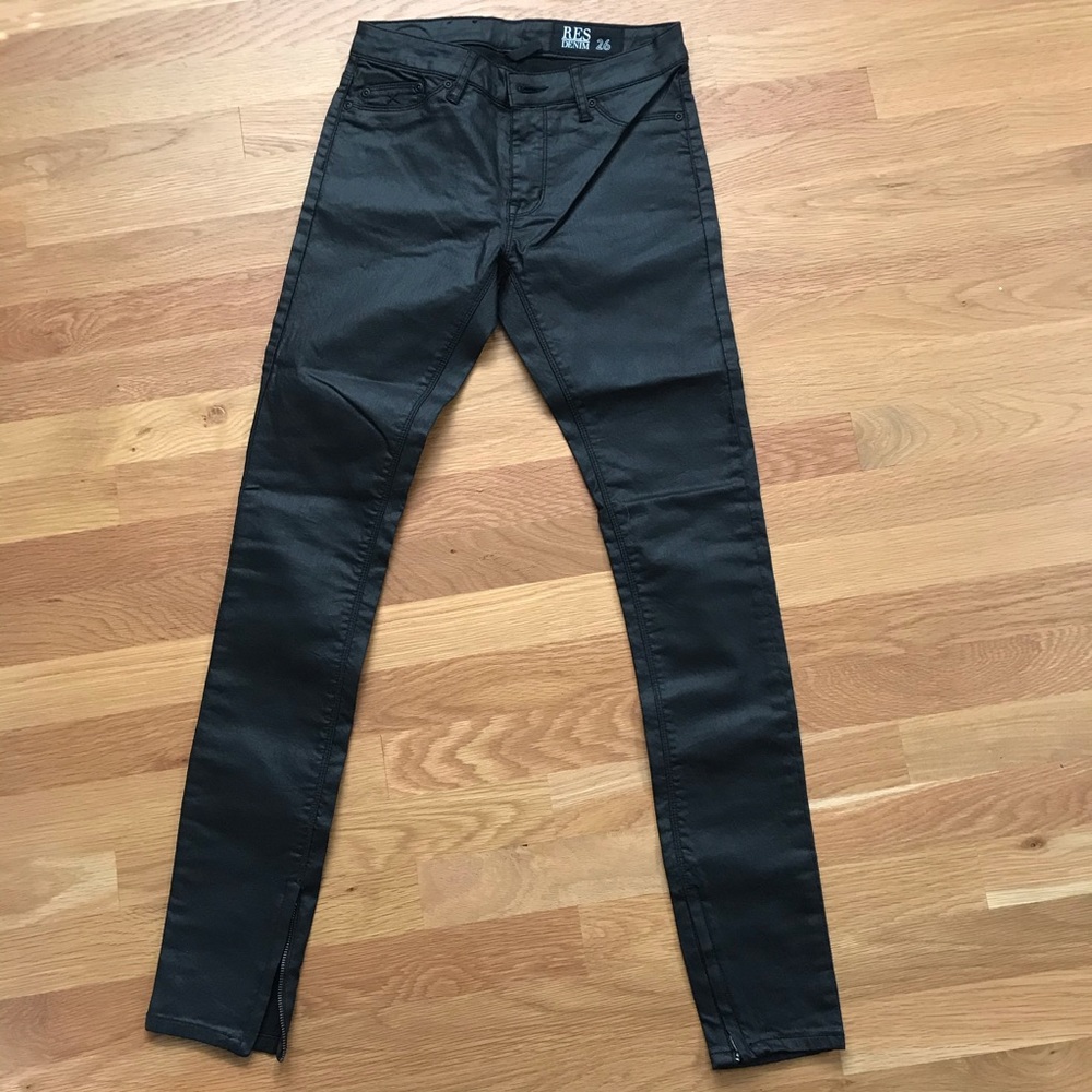 RES Denim Coated Black Skinny Jeans